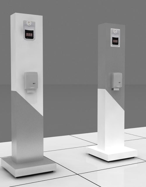 Totem dispensador Automatico de Gel y Termometro