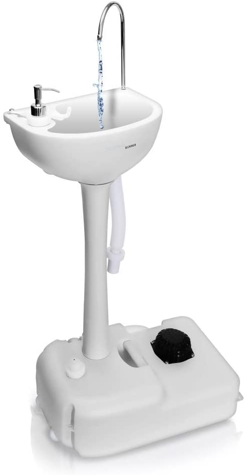  USAStock CampingToilets - Lavabo portátil para inodoro y lavabo,  reciclado, con grifo y tubo de jardín, perfecto para eventos al aire libre,  reuniones, lugar de trabajo y campamento : Deportes y