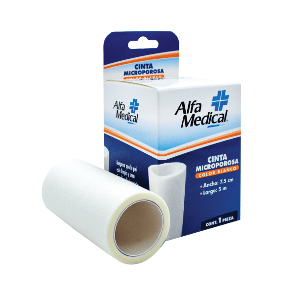 Alfa Medical | Cinta Microporosa / Blanca 7.5 Cm X 5 M / 6 Pz