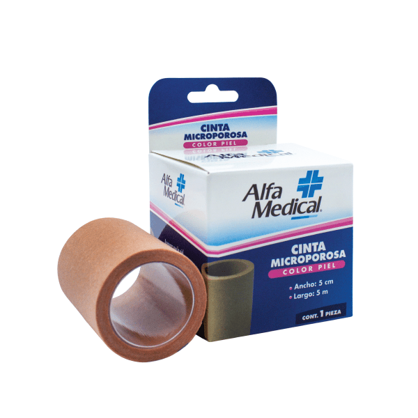 Alfa Medical | Cinta Microporosa / Piel 5 Cm X 5 M / 12 Pz