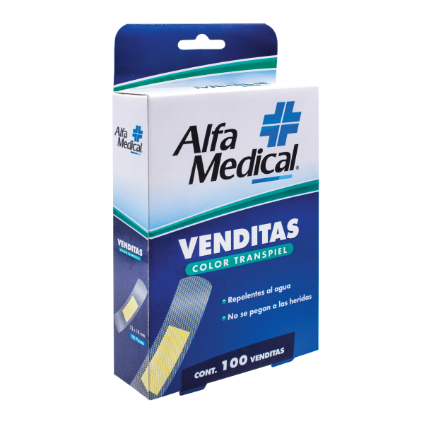 Alfa Medical | Venditas Adhesivas / Transpiel / 100 Pz