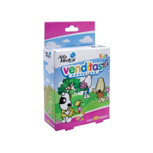 ALFA MEDICAL | VENDITAS ADHESIVAS / KIDS NIÑA / 50 PZ