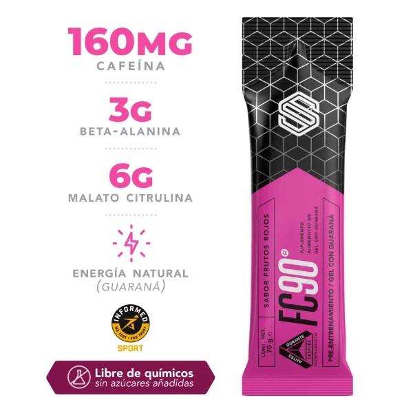 Ss Fc 90 Pre- Entrenamiento Gel Caja 10 Sobres Frutos Rojos