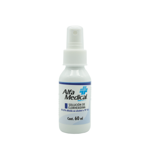 ALFA MEDICAL | SOLUCION DE CLORHEXIDINA AL 0.5% / 60 ML / 48 PZ