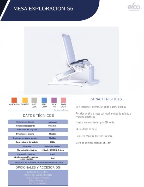 Sillon para ORL otorrino y oftalmologo modelo C3 Cat. ELC-7200 Elco - Image 2