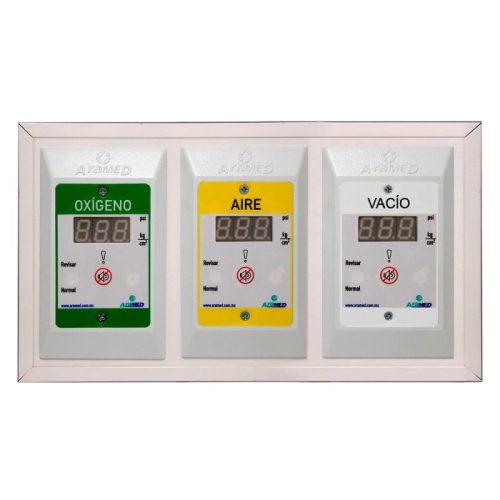 Alarma para gases triplex oxigeno/aire/vacio digital para sobreponer