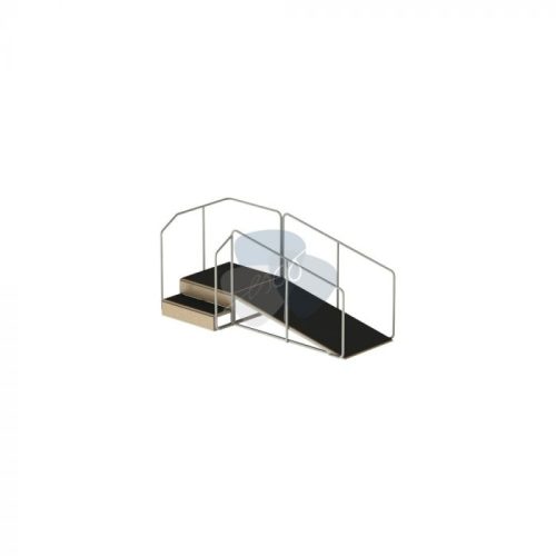 Escalera de 2 peldaños y rampa angular
