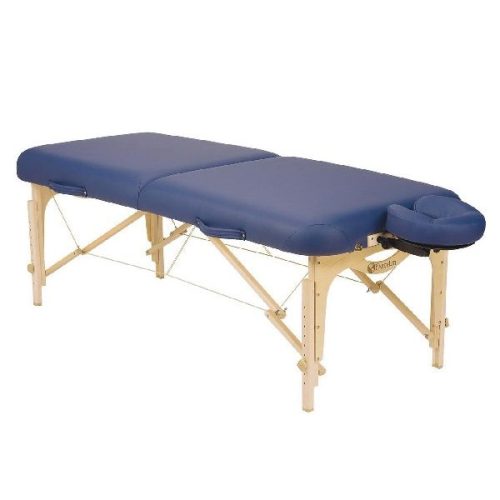 Mesa para tratamiento y masaje plegable SPIRIT II zafiro con soporte para cabeza y bolsa negra Cat. DYN-ESMT1-SF Dynatronics