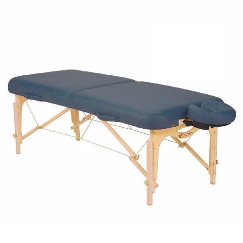 Mesa para tratamiento y masaje plegable SPIRIT II azul místico con soporte para cabeza y bolsa negra Cat. DYN-ESMT1-MB Dynatronics