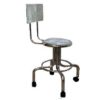 Banco giratorio asiento y respaldo cromado con ruedas Cat. ARV-TUB-005 Marca Arveol