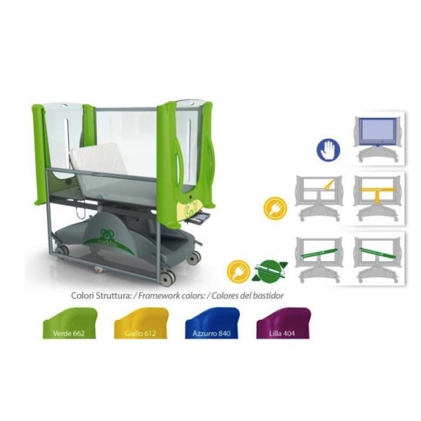 Cama Cuna Pediatrica Electrica De Altura Ajustable Radiotransparente Con Colchon Cat. Giv-Sl6020 Givas - Image 2