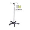 Porta venoclisis rodable cromado con base de 5 apoyos Cat. HEL-HM244 Herlis