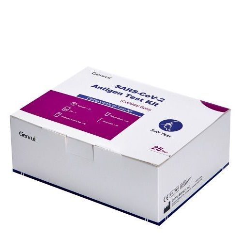Kit de prueba rápida COVID-19 Ag Antígeno 25pz Cat. GNR-5202608213 Genrui